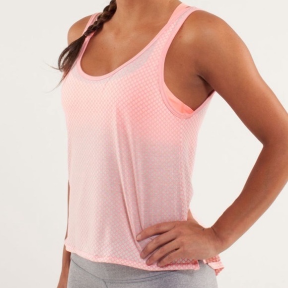 lululemon athletica Tops - HP Lululemon Burn It Out Tank Mesh Burnout Bleached Coral Size 10